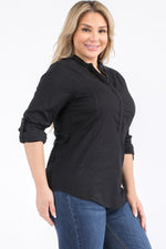 Load image into Gallery viewer, Plus Size Black Top with Lace
