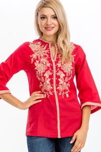 Tunic with Floral Embroidery