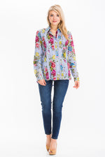 Load image into Gallery viewer, Vintage Floral Shirt with Lace Inserts and Pin Tucks
