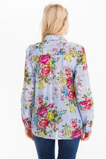 Load image into Gallery viewer, Vintage Floral Shirt with Lace Inserts and Pin Tucks
