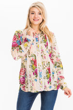 Load image into Gallery viewer, Vintage Floral Shirt with Lace Inserts and Pin Tucks
