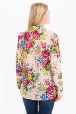 Load image into Gallery viewer, Vintage Floral Shirt with Lace Inserts and Pin Tucks
