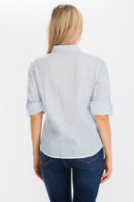 Load image into Gallery viewer, Embroidered Button-Down Shirt with Vintage Wash
