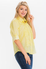 Load image into Gallery viewer, Embroidered Button-Down Shirt with Vintage Wash
